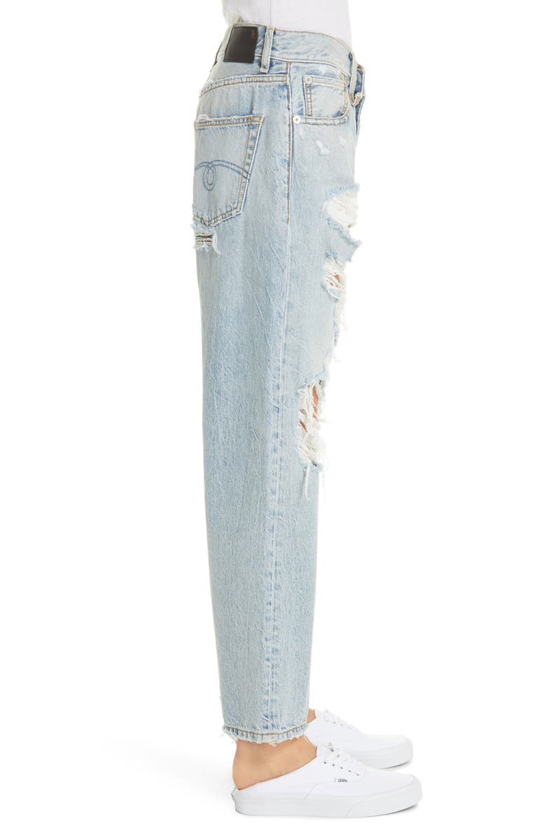 R13 Ripped Boyfriend Jeans, Alternate, color,