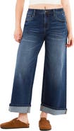 HINT OF BLU Cuffed High Waist Relaxed Jeans