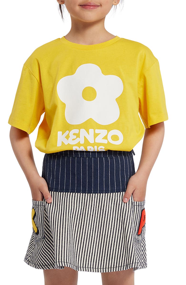 KENZO Kids' Sailor Stripe Denim Skirt, Alternate, color, 