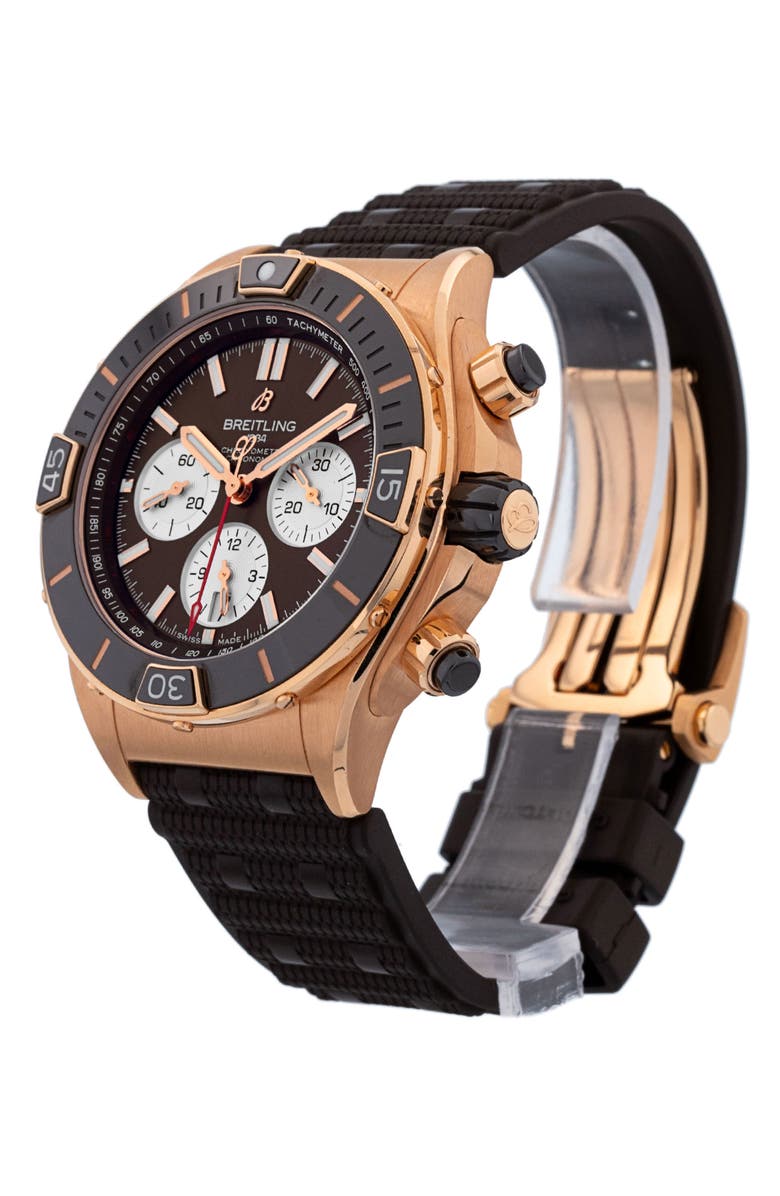 Watchfinder & Co. Breitling Preowned 2022 Super Chronomat B01 RB0136 Rubber Strap Watch, 44mm, Alternate, color, 