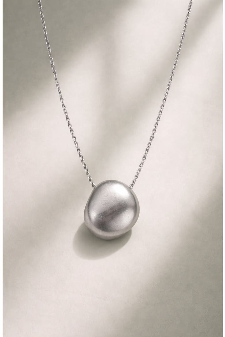 Luna Dome Necklace in Silver, Alternate, color, Silver
