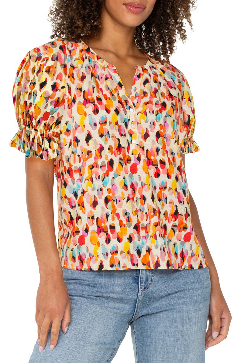 Liverpool Los Angeles Abstract Print Popover Top, Main, color, 