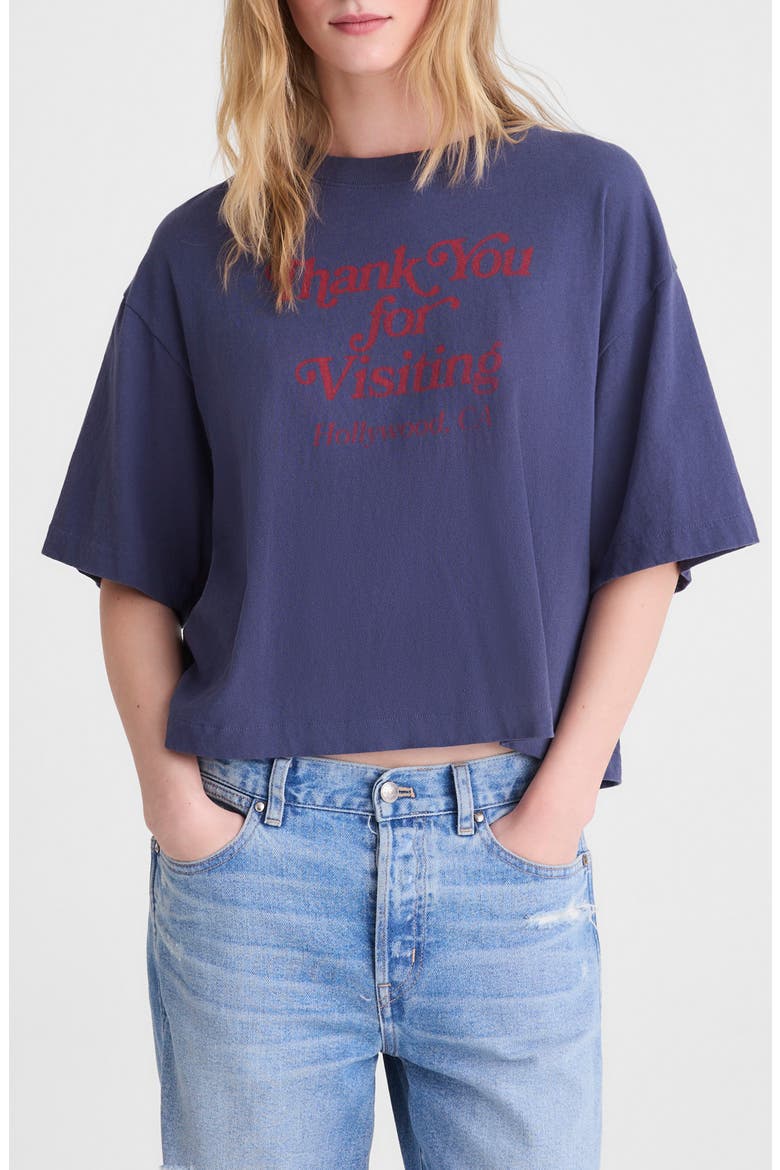 The Boxy Jersey Crop T-Shirt, Main, color, PETROL NAVY