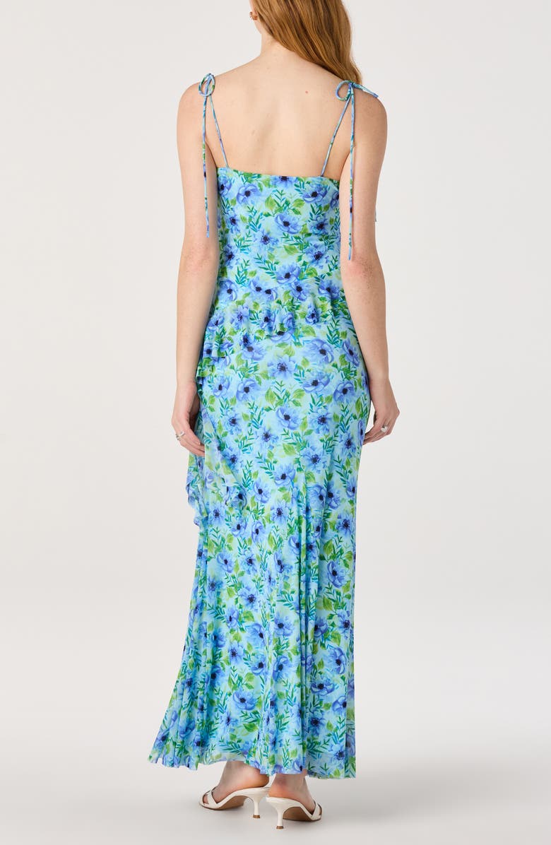 ASTR the Label Mejra Floral Print Maxi Skirt, Alternate, color, Blue Floral