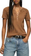 Lucky Brand Cutwork Henley Top