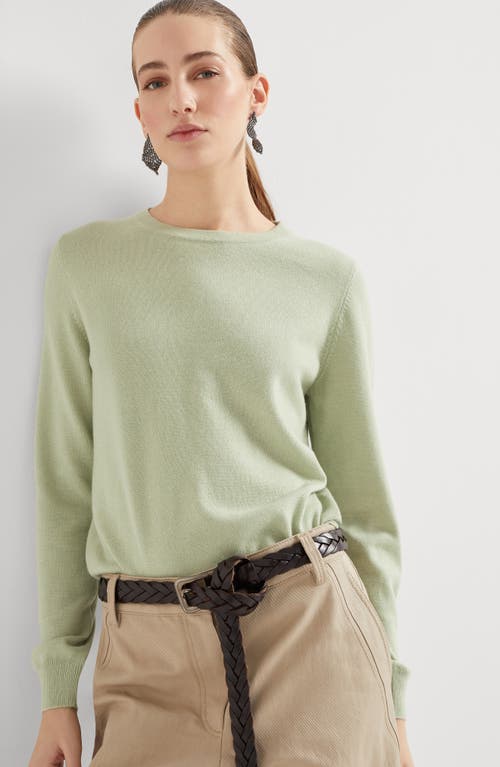 Brunello Cucinelli Cashmere Monili-detail Sweater In Mint Green