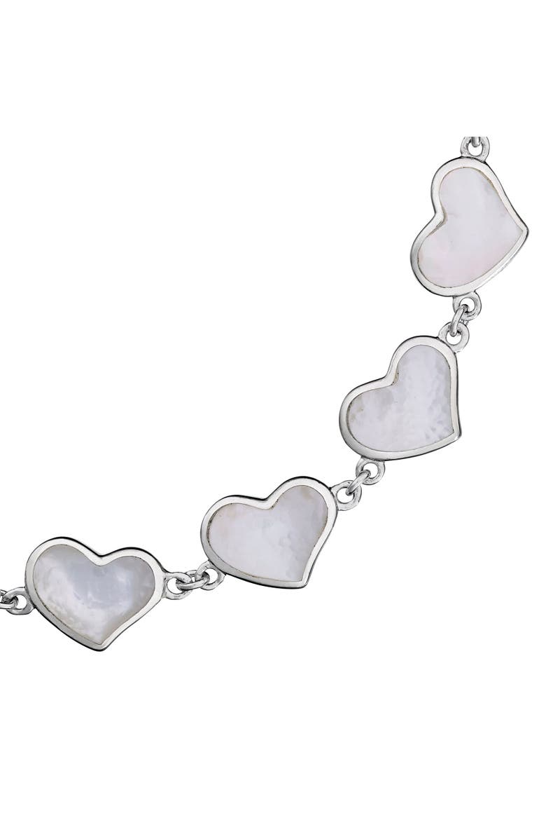 All Around Heart Bracelet Set In Sterling Silver, Alternate, color, White