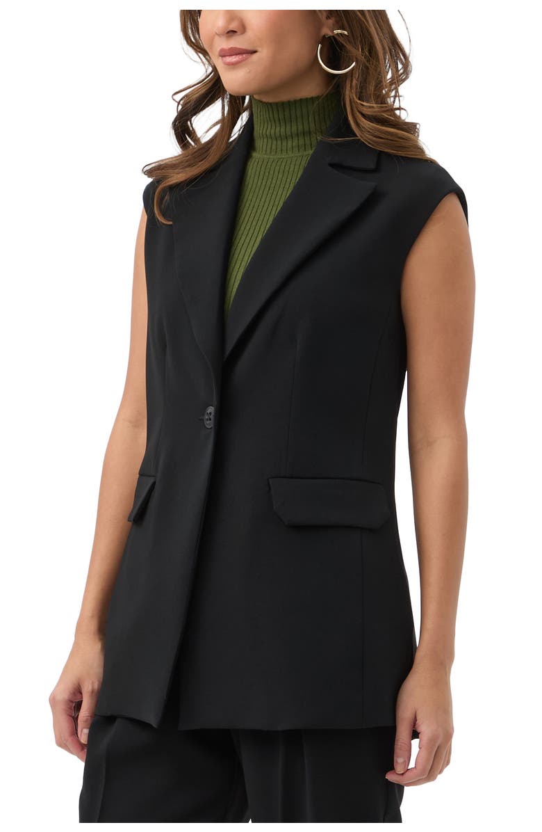 Trina Turk Boabab Longline Vest, Alternate, color, Black