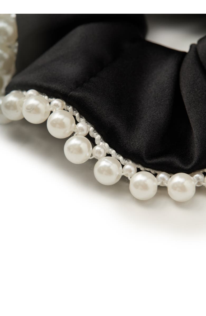 OLAH Pearl Glaze Silk Scrunchie, Alternate, color, Black Sugar