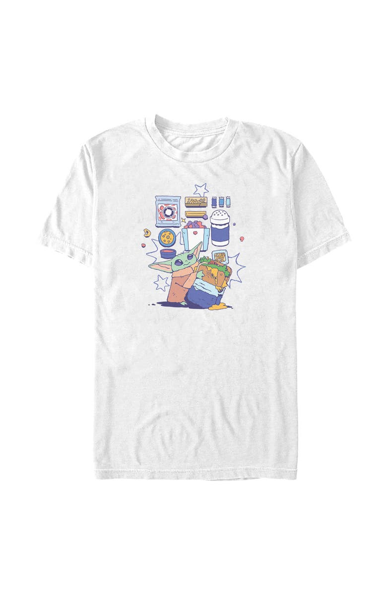 Star Wars: The Mandalorian and Grogu Men's Star Wars The Mandalorian and Grogu The Child Enjoy Your Meal  Graphic T-Shirt, Main, color, White