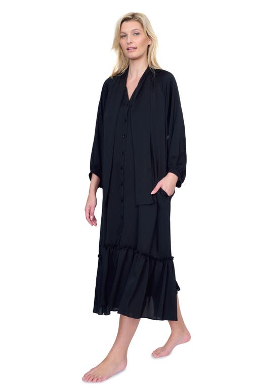 Gottex Day Dreamer Button Down Maxi Long Dress In Black