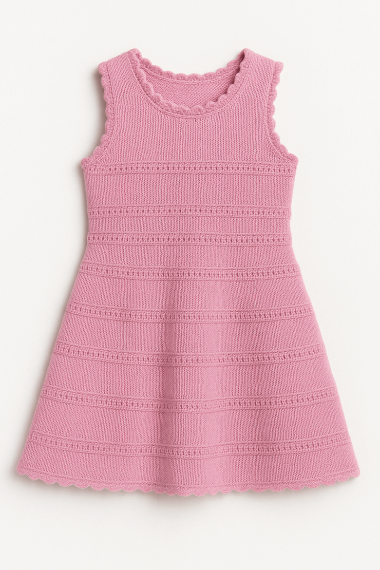 Crochet Flare Summer Dress, Main, color, Rose