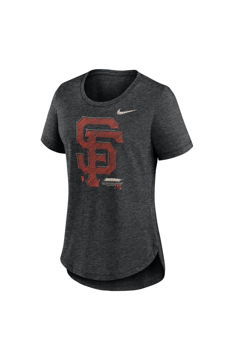 Nike Women's Nike Heather Black San Francisco Giants Touch Tri-Blend T-Shirt, Alternate, color, 