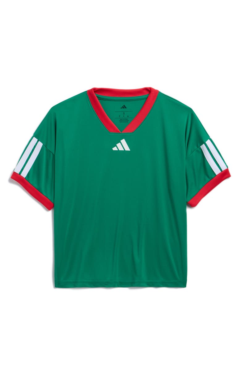 adidas Short Sleeve Jersey Top, Main, color, Bold Green