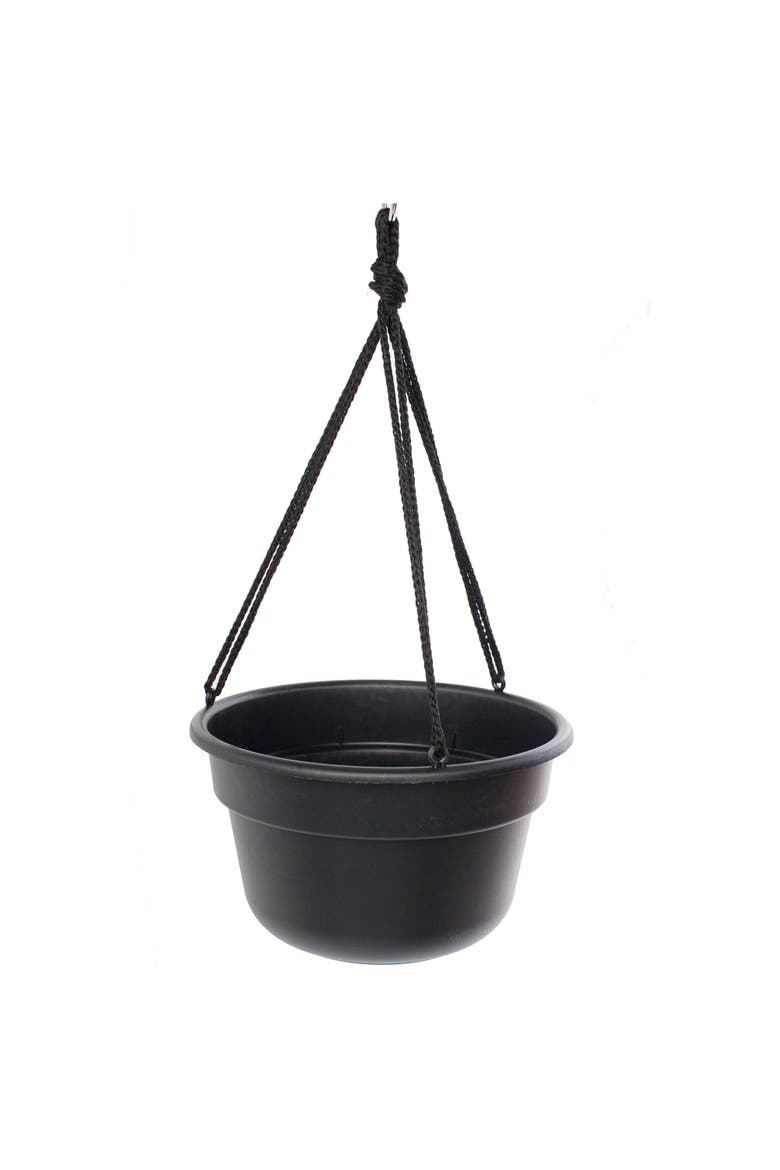Dura Cotta Self Watering Hanging Basket Planter 12 Inch Black, Main, color, Black