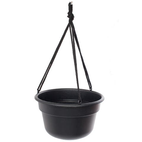 Dura Cotta Self Watering Hanging Basket Planter 12 Inch Black
