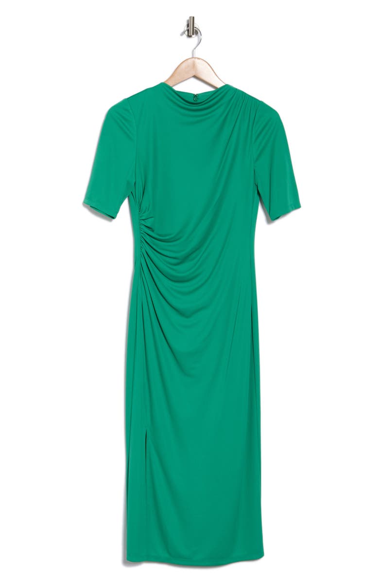Anne Klein Short Sleeve Midi Dress, Alternate, color, Green Clove