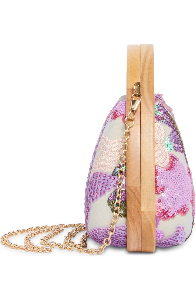 Jessica McClintock Sherrita Sequin Flower Embroidered Clutch, Alternate, color, Iris