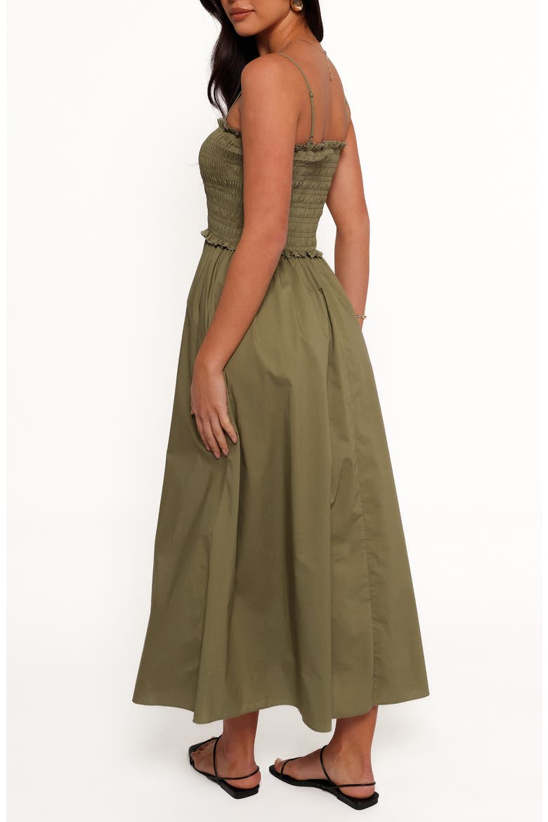 Nigella Ruffle Smocked Bodice Maxi Dress, Alternate, color, OLIVE GREEN