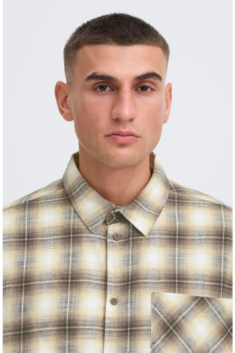 Tavish Plaid Flannel Button-Up Shirt, Alternate, color, BUNGEE CORD