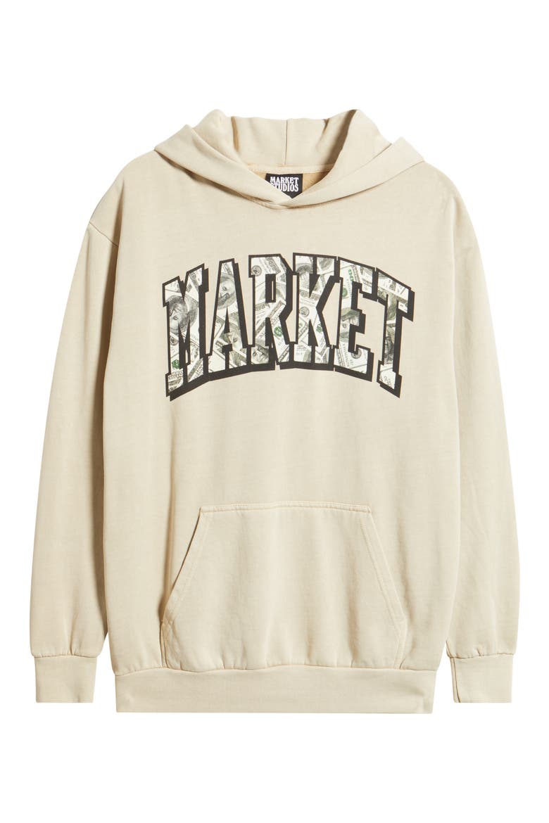 Money Arc Oversize Fleece Hoodie, Alternate, color, NATURAL