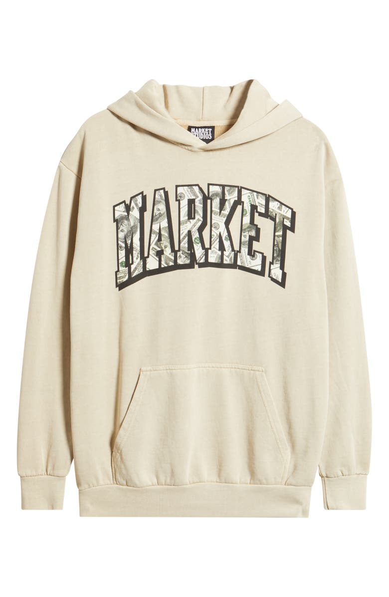MARKET Money Arc Oversize Fleece Hoodie, Alternate, color, Natural