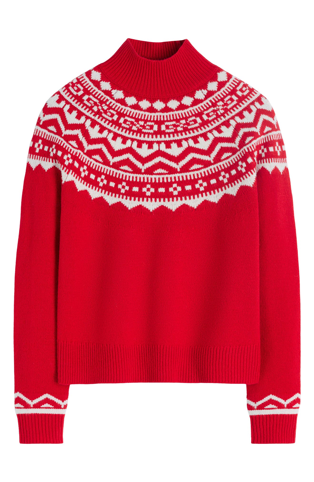 Marion Fair Isle Wool Mock Neck Sweater - image 2