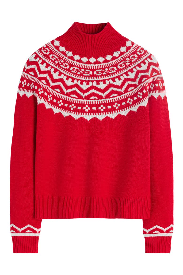Marion Fair Isle Wool Mock Neck Sweater, Alternate, color, POPPY RED FAIR ISLE