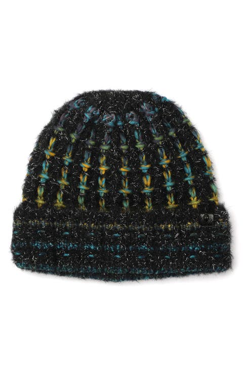 Metallic Eyelash Cuff Beanie