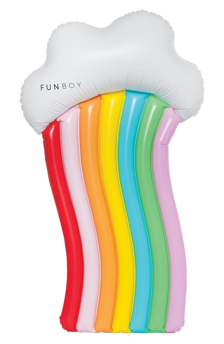 FUNBOY Rainbow Cloud Lounger Pool Float, Alternate, color,