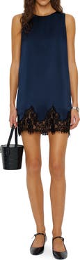 Reformation Jessalyn Sleeveless Lace Silk Minidress