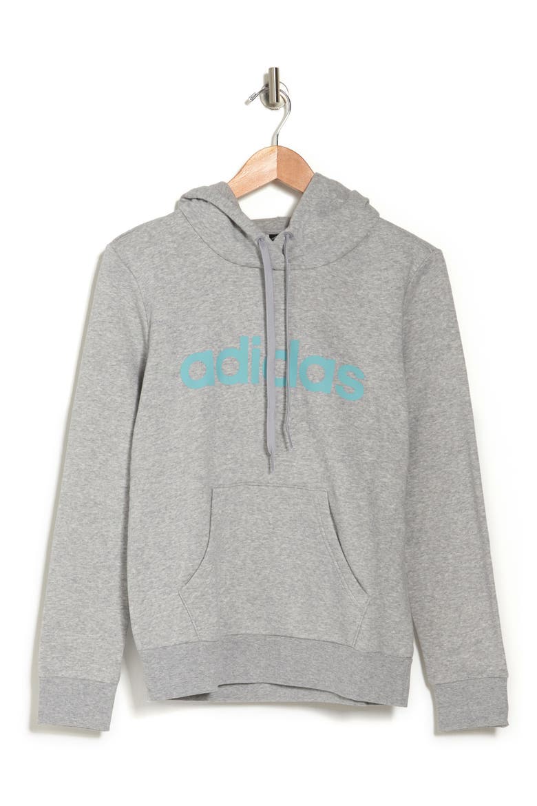 Adi Linear Fleece Hoodie, Alternate, color, MEDIUM GREY HEATHER
