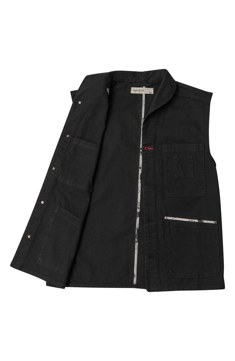 Imperfects Organic Cotton Canvas Shepherds Vest, Alternate, color, Obsidian