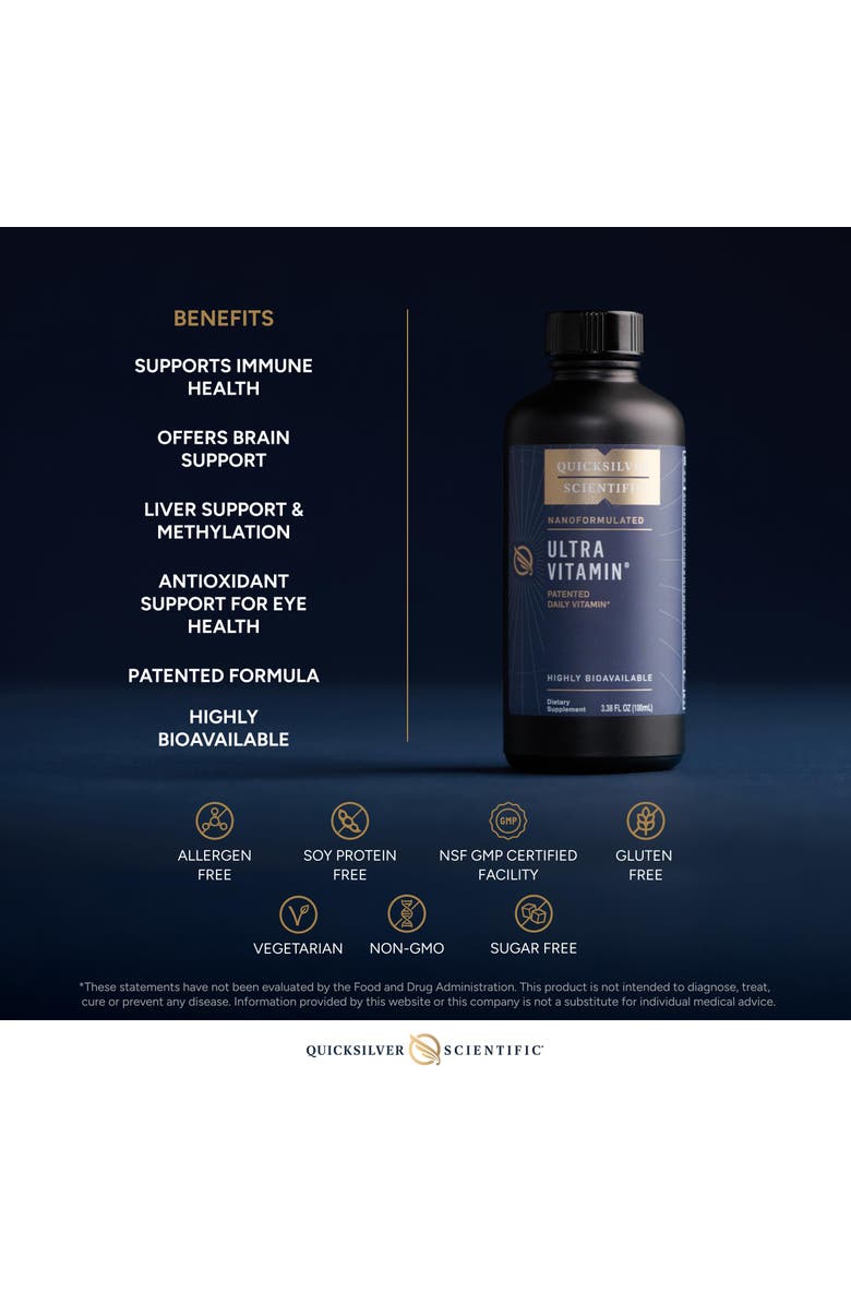 Quicksilver Scientific Liposomal Ultra Vitamin Liquid Multivitamin with Antioxidant Support, Alternate, color, NO COLOR