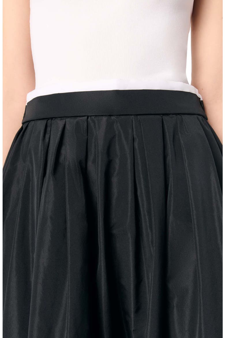 maxi skirt with contrast waistband, Alternate, color, Black