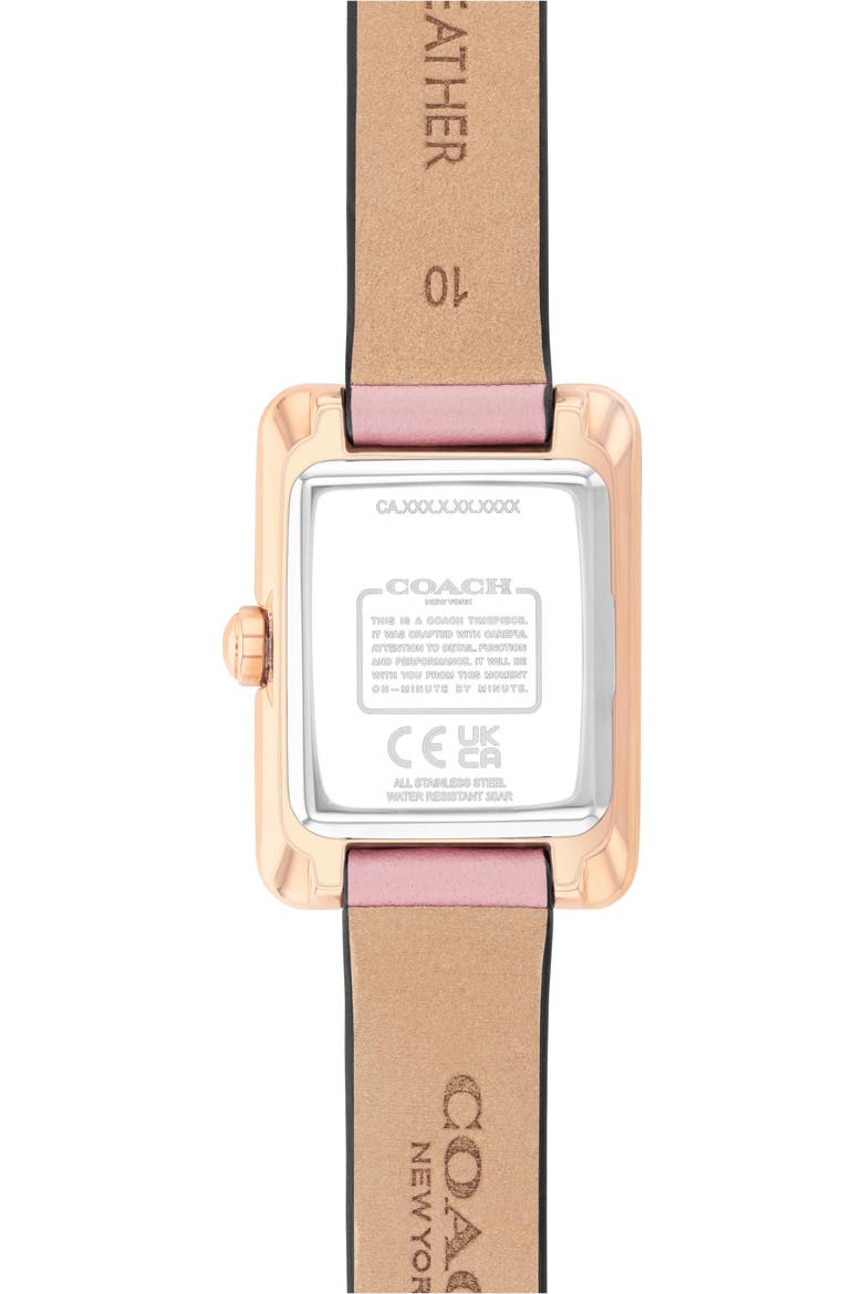Mara Leather Strap Watch, 22mm x 30mm, Alternate, color, BLUSH