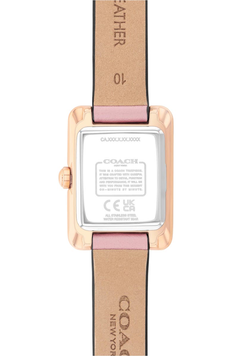 COACH Mara Leather Strap Watch, 22mm x 30mm, Alternate, color, Blush
