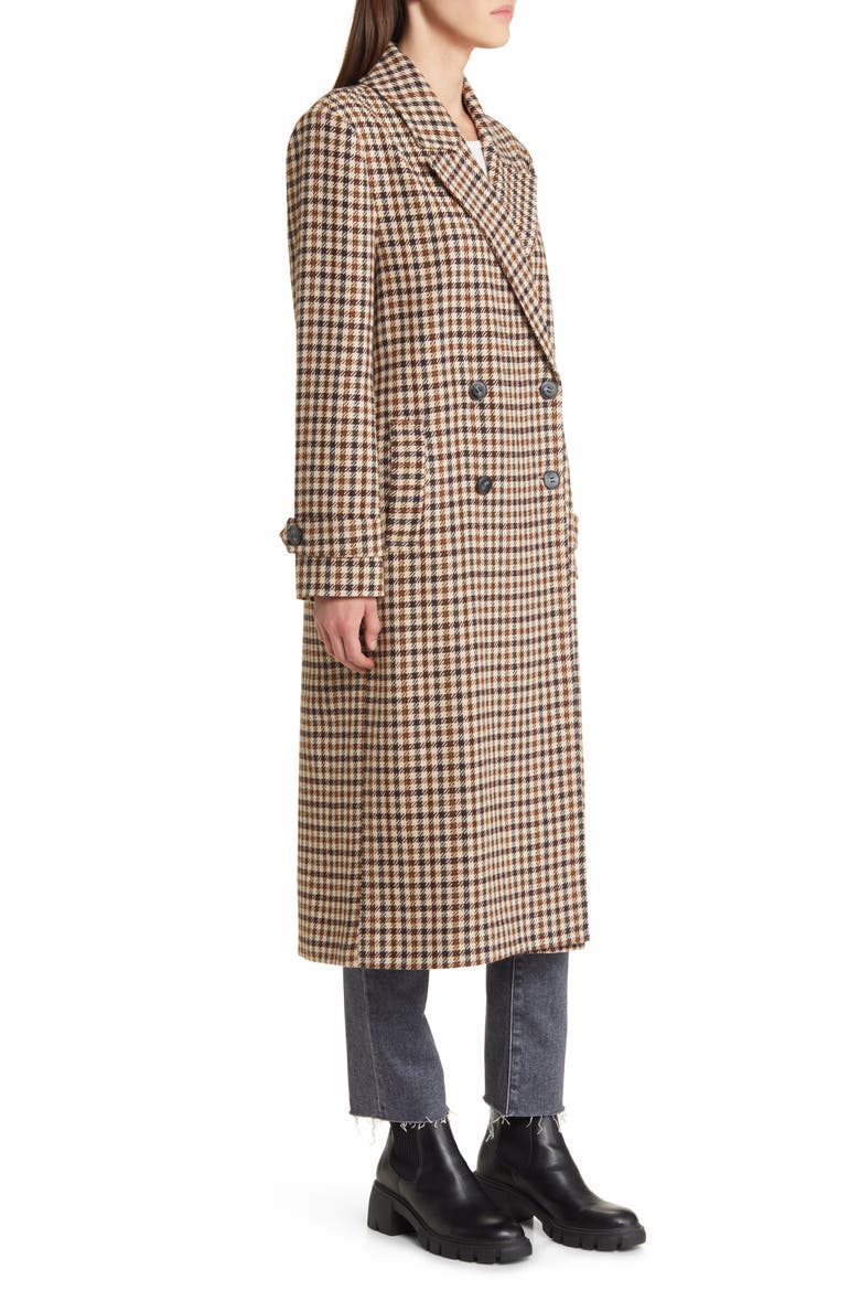 Prince Plaid Double Breasted Coat, Alternate, color, PLAID