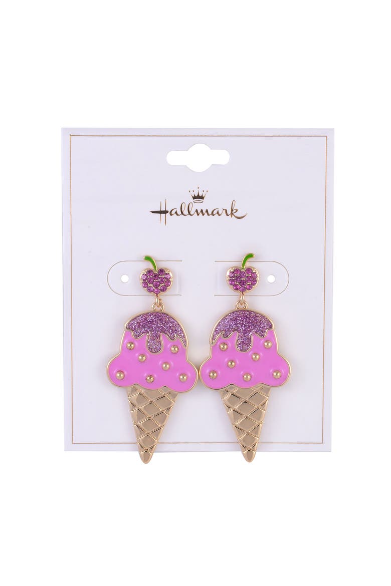 Pink Ice Cream Cone Earrings, Alternate, color, Pink