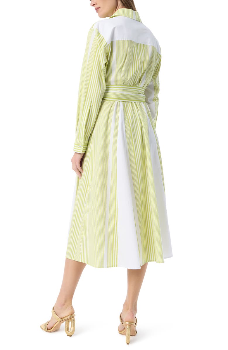 DO by Dee Ocleppo Ava Long Sleeve Stretch Cotton Shirtdress, Alternate, color, Apple Green- Shirting Stripe