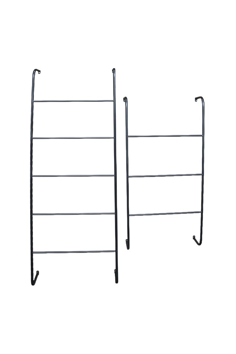 Black Ladder Wall Decor Set of 2, Main, color, Black