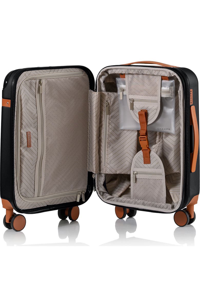 CHAMPS Vintage Carry-On Hardside Spinner, Alternate, color, Black