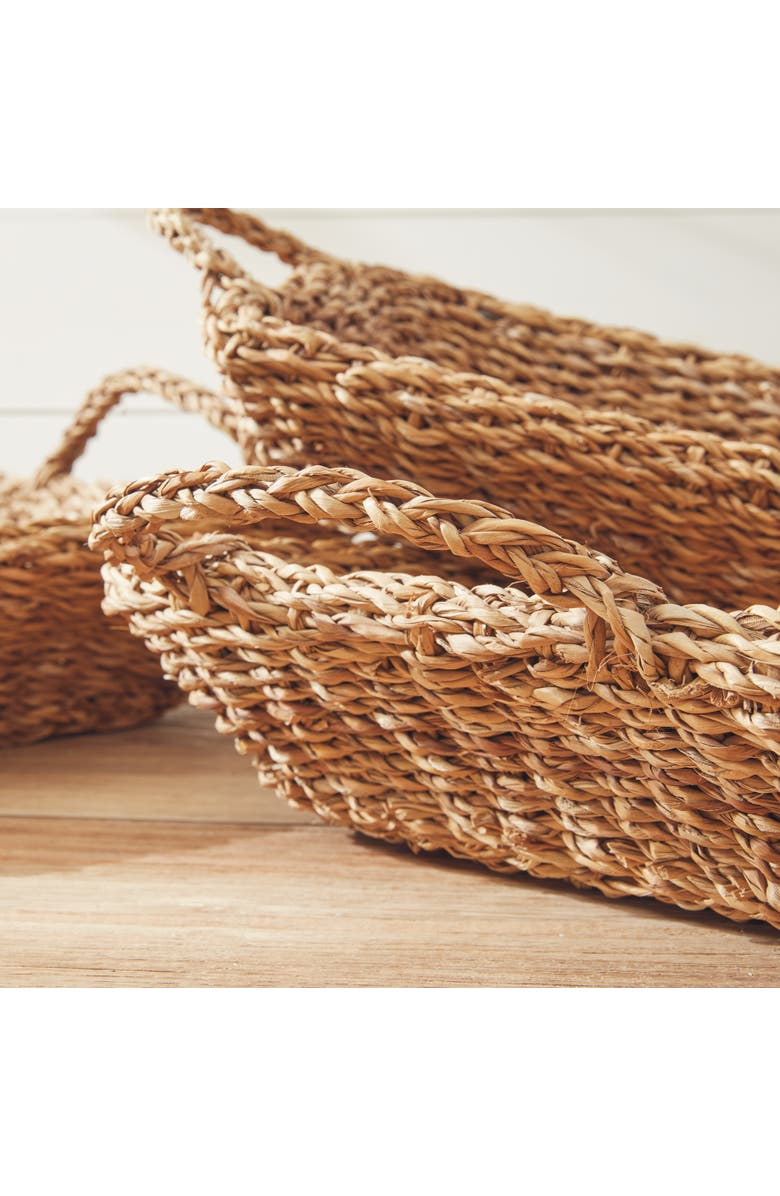 Napa Home & Garden Seagrass Trays With Handles Set of 3, Alternate, color, Beige