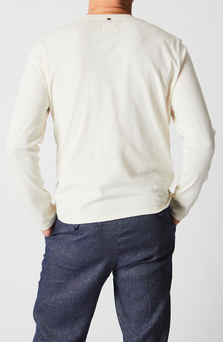 Billy Reid Long Sleeve Organic Pima Cotton Henley, Alternate, color, Tinted White