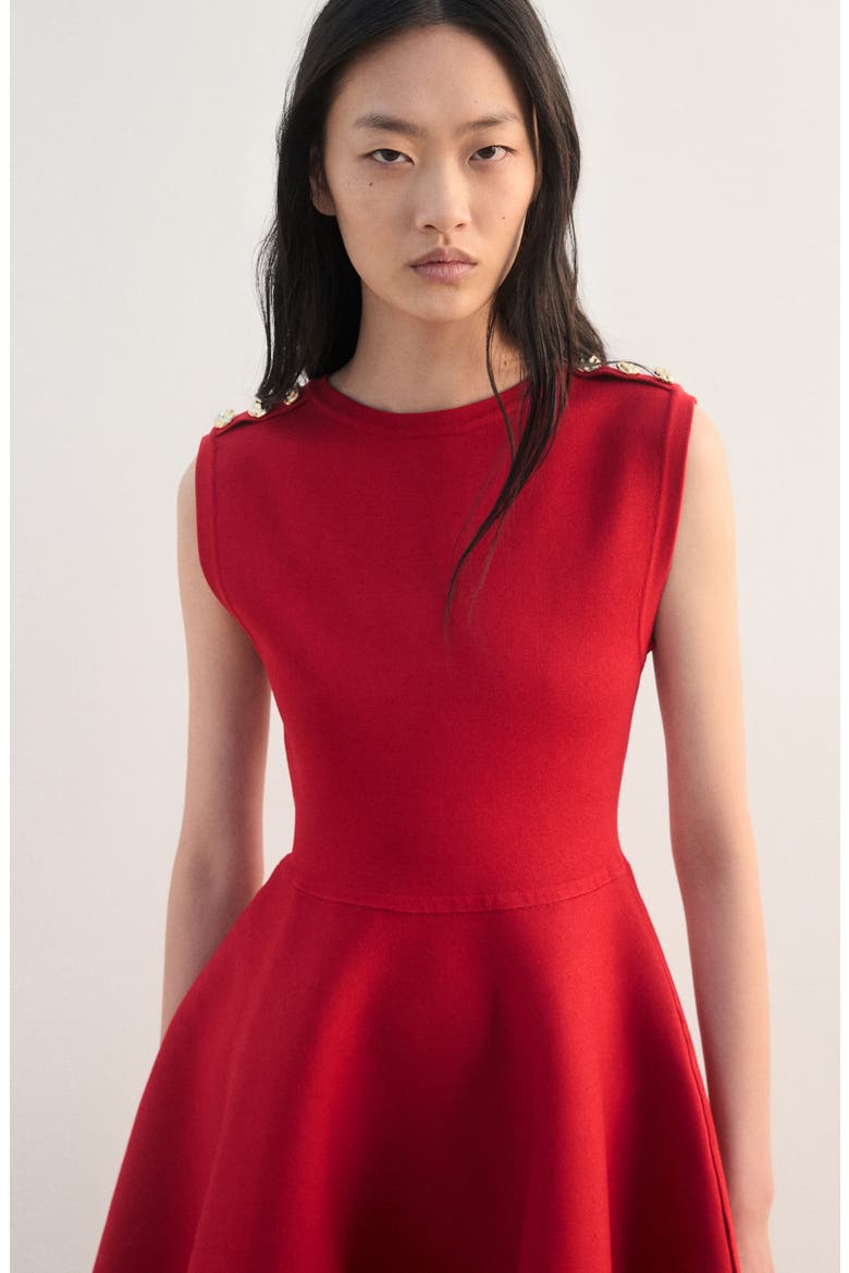 Sleeveless Sweater Minidress, Alternate, color, RED
