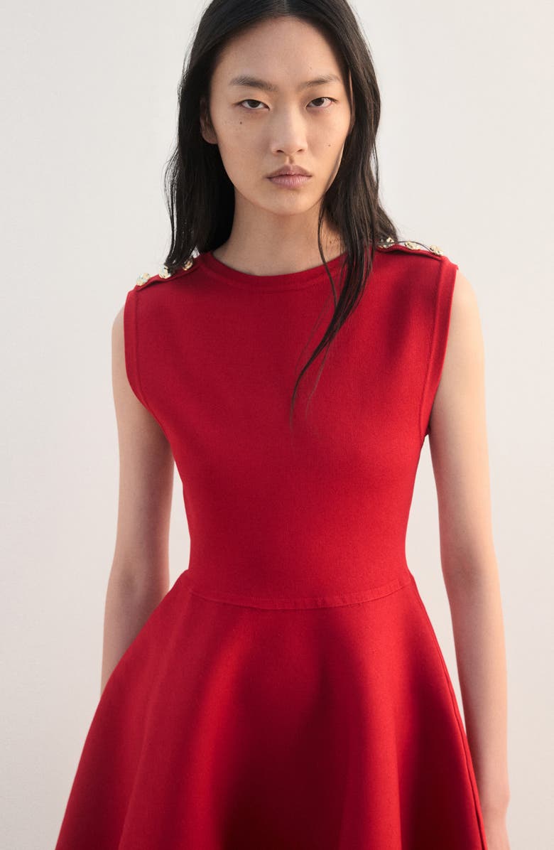 MANGO Sleeveless Sweater Minidress, Alternate, color, Red