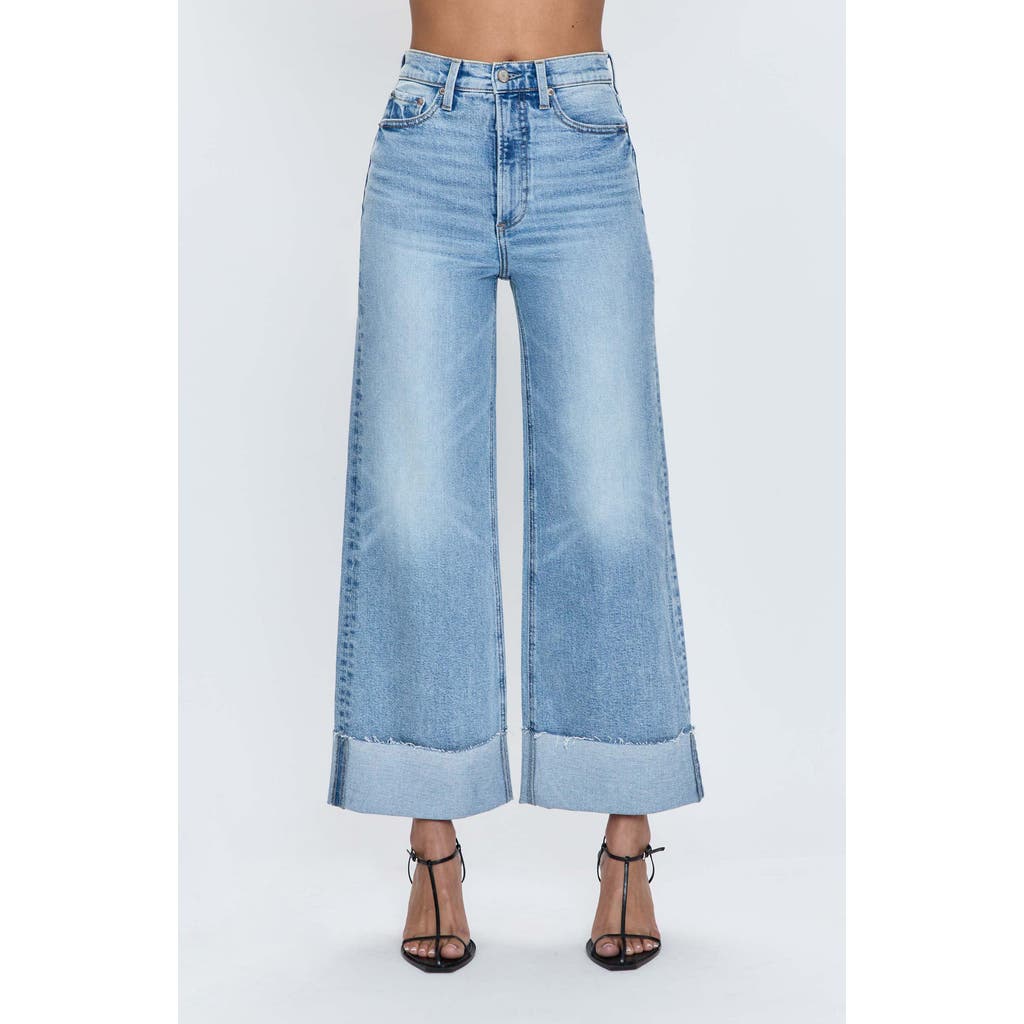 Pistola Lana Raw Hem Ankle Wide Leg Jeans In Snowcat
