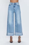 Pistola Lana Raw Hem Ankle Wide Leg Jeans