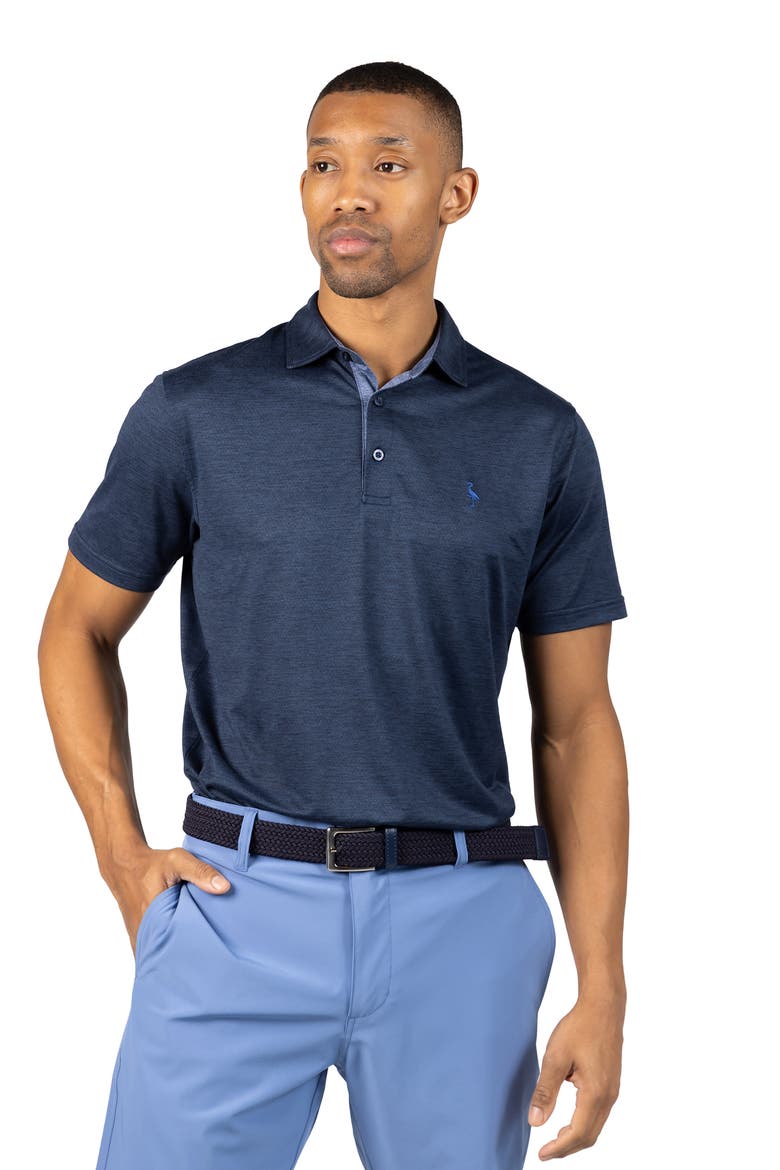 Mélange Mesh Performance Polo, Alternate, color, NAVY
