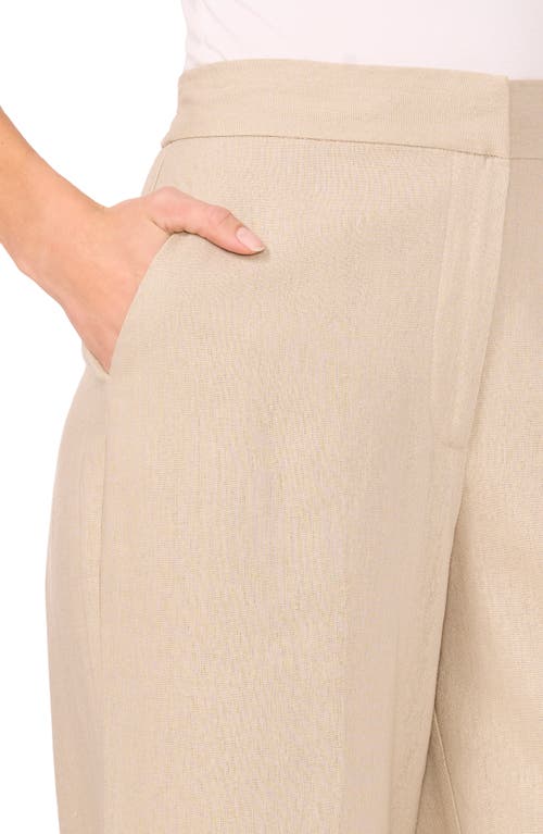 Halogenr Halogen(r) Linen Blend Crop Wide Leg Pants In Taupe Bisque